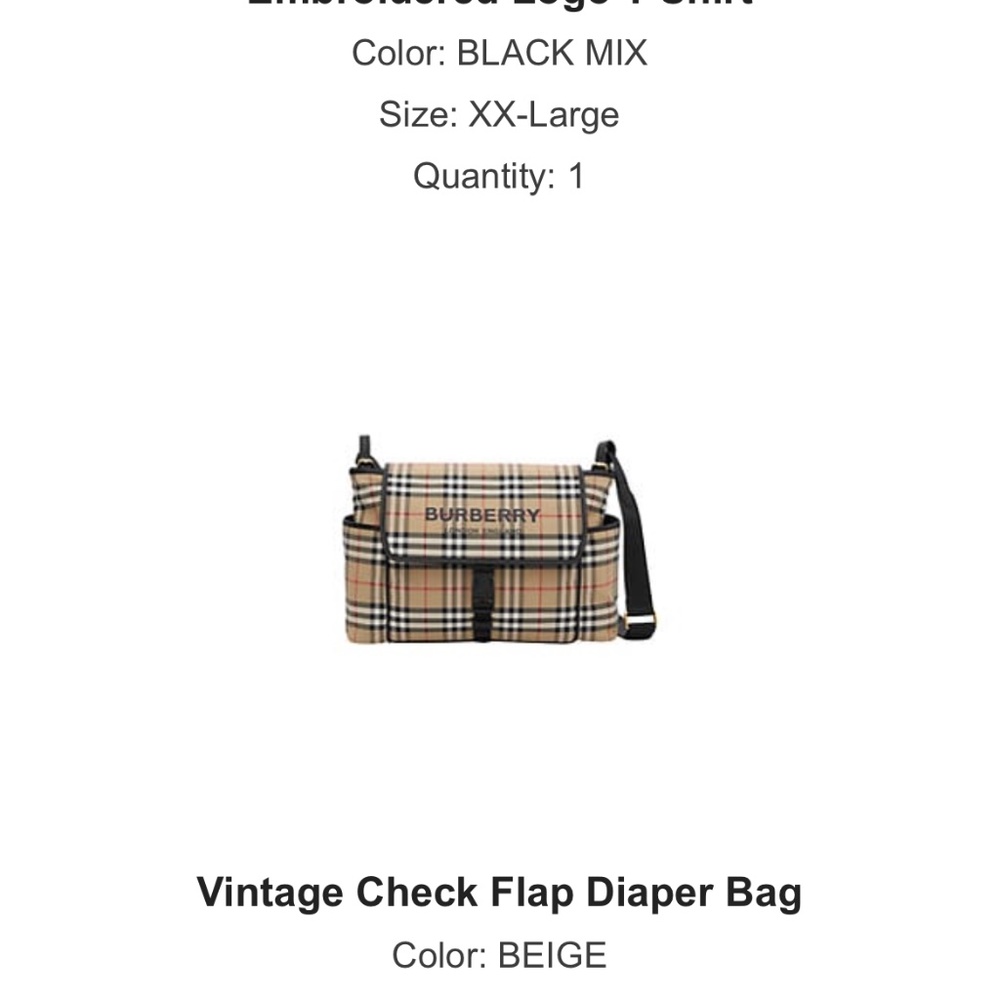 Burryberry diaper bag